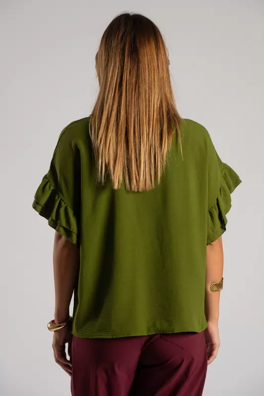 Blouse Short-sleeved Ruffles