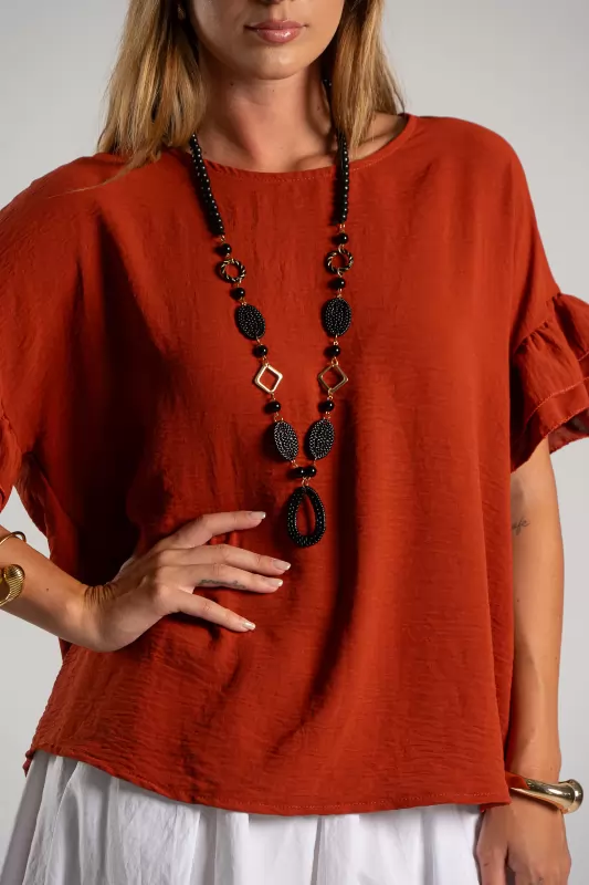 Blouse Short-sleeved Ruffles