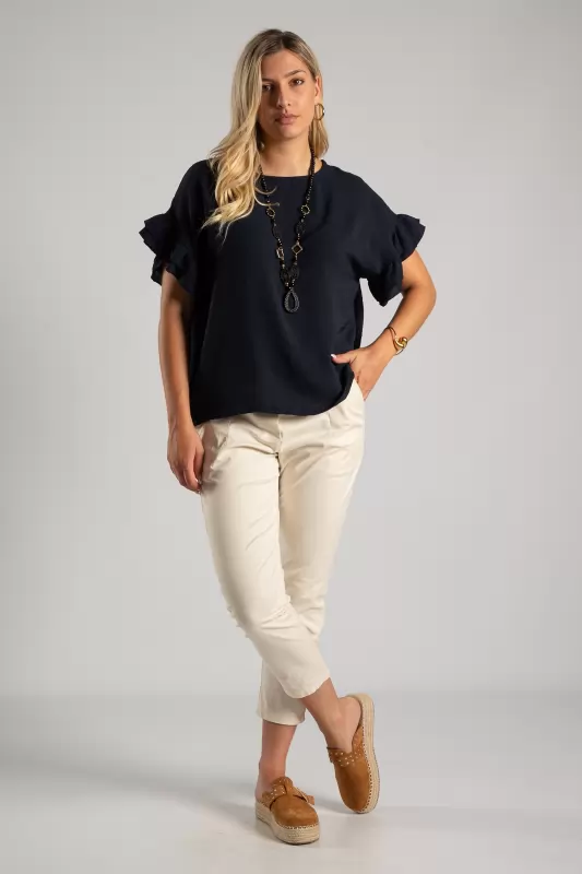 Blouse Short-sleeved Ruffles