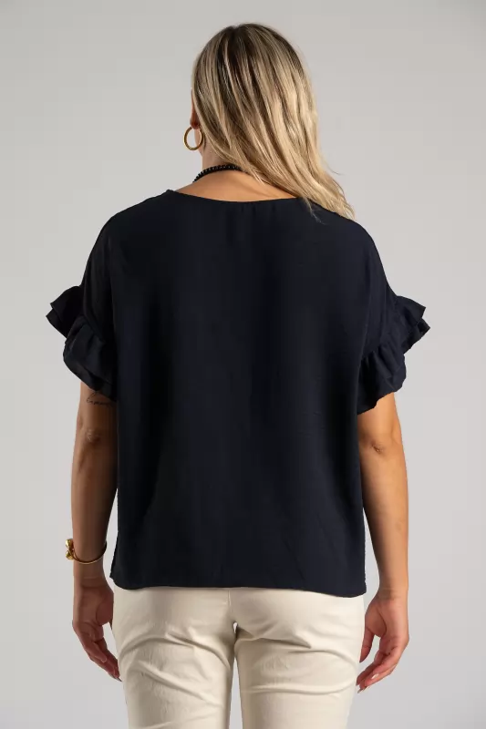 Blouse Short-sleeved Ruffles