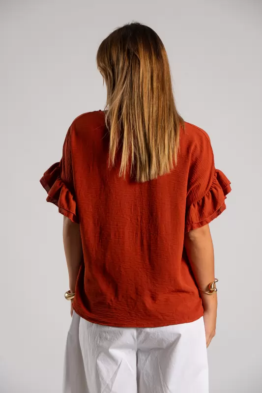 Blouse Short-sleeved Ruffles