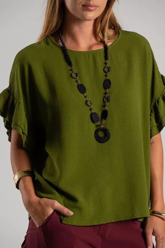 Blouse Short-sleeved Ruffles