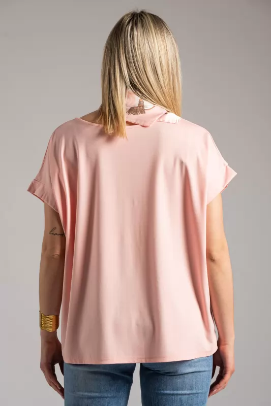 Blouse Short Sleeve Scarf