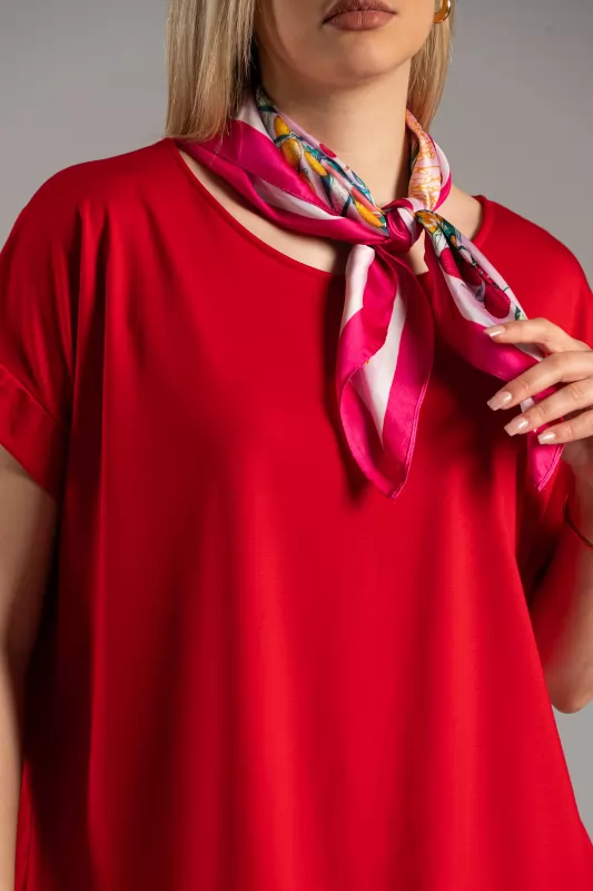 Blouse Short Sleeve Scarf