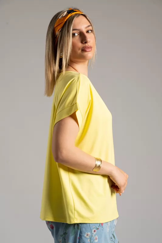 Blouse Short Sleeve Scarf
