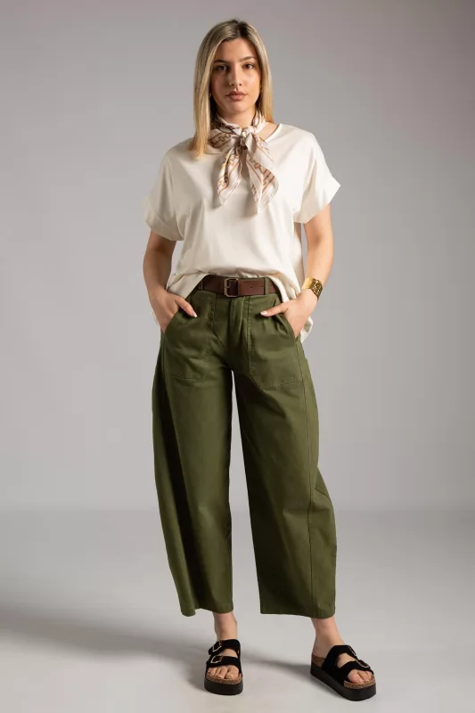 Blouse Short Sleeve Scarf