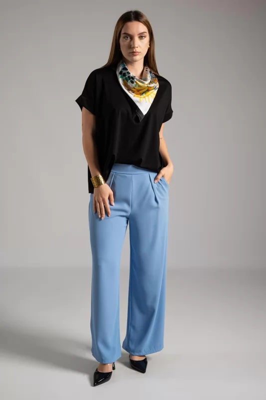 Blouse Short Sleeve Scarf