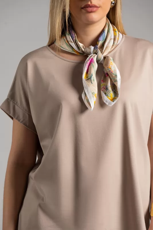 Blouse Short Sleeve Scarf