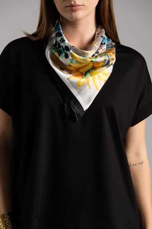 Blouse Short Sleeve Scarf