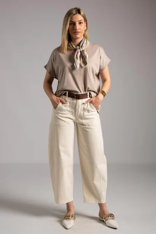 Blouse Short Sleeve Scarf