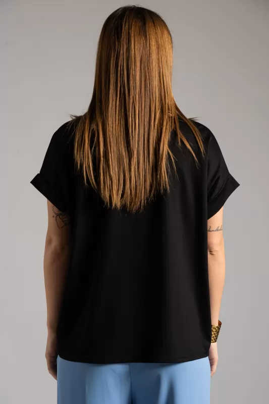 Blouse Short Sleeve Scarf