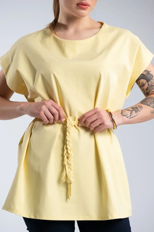Μπλούζα Κοντό Μανίκι Ζώνη Braids