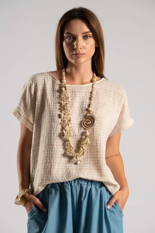 Blouse Short-sleeved Necklace