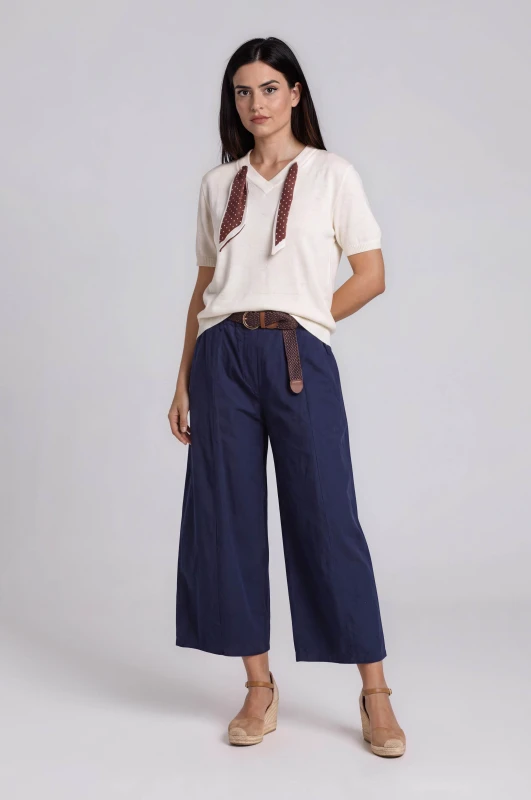 Short-sleeved Blouse Scarf