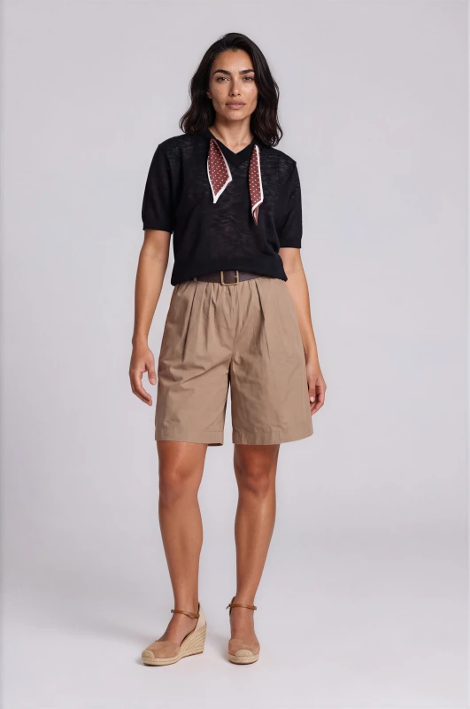 Short-sleeved Blouse Scarf