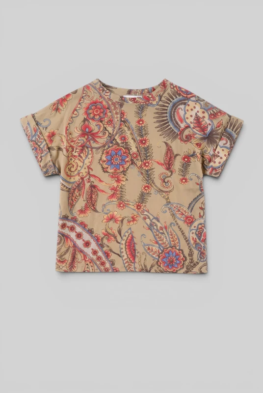 Blouse Short-Sleeve Cotton Floral Lahour