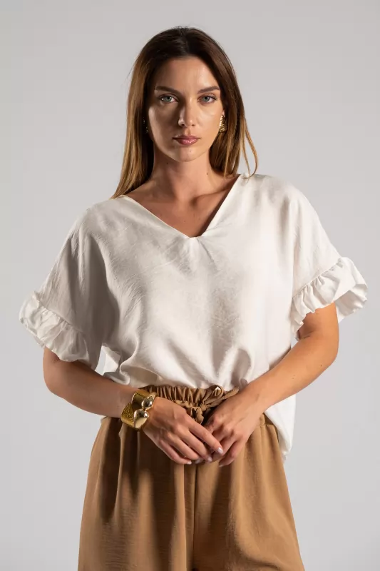 Blouse Short-sleeved Volant