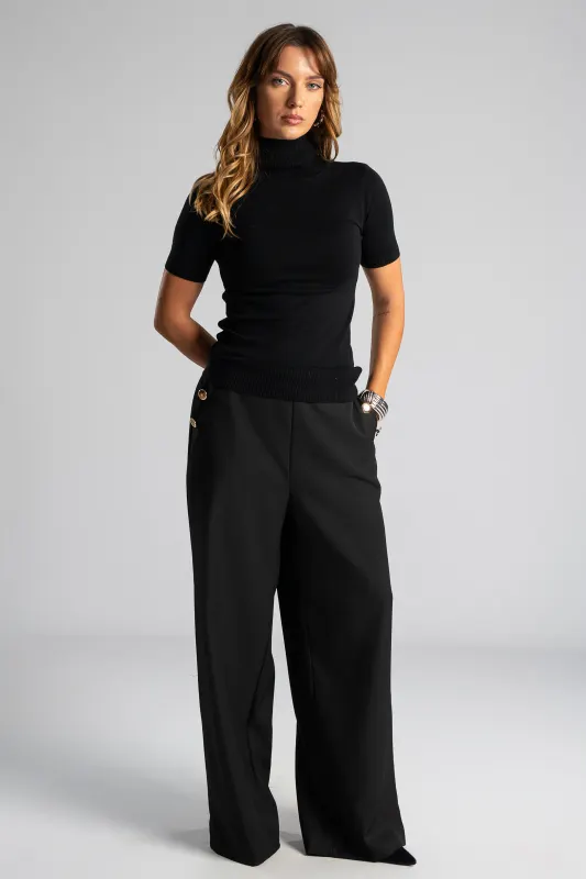 Short Sleeved Turtleneck Blouse Circle