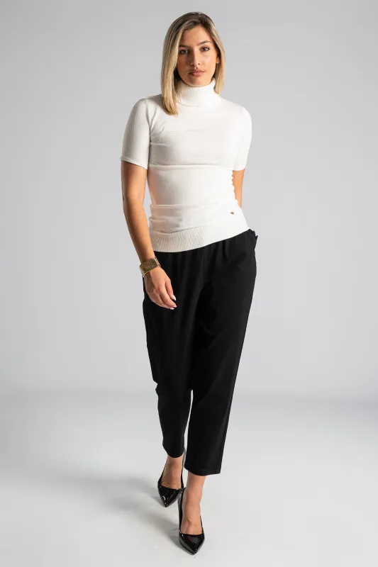 Short Sleeved Turtleneck Blouse Circle