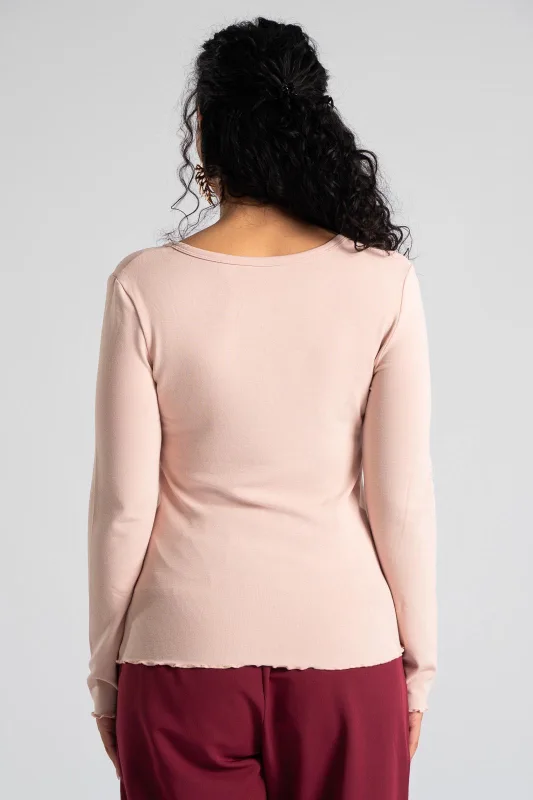 Blouse Buttons Ruffles Finish