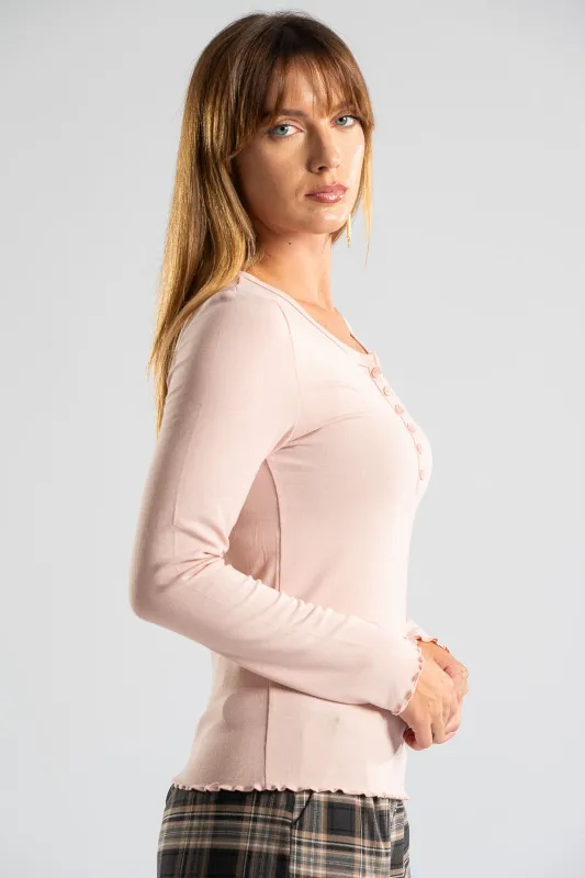 Blouse Buttons Ruffles Finish