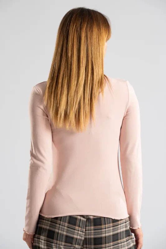 Blouse Buttons Ruffles Finish