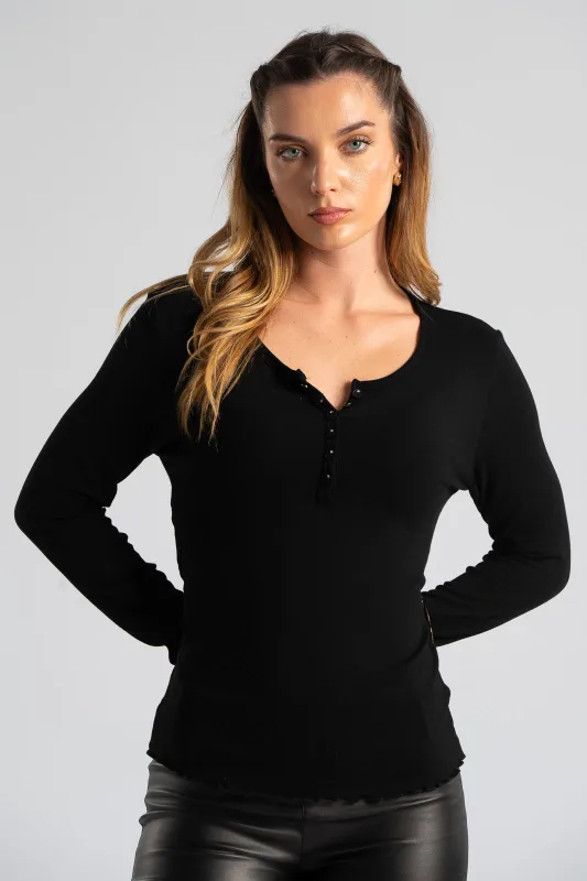 Μπλούζα Κουμπιά Βολάν Τελείωμα