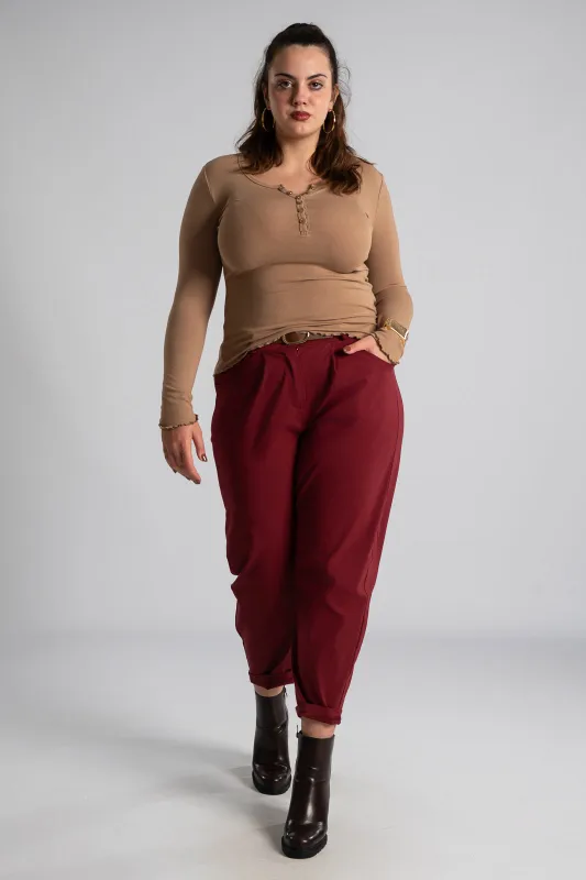 Blouse Buttons Ruffles Finish