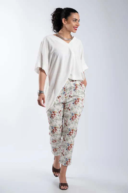 Crep V-Neck Blouse 