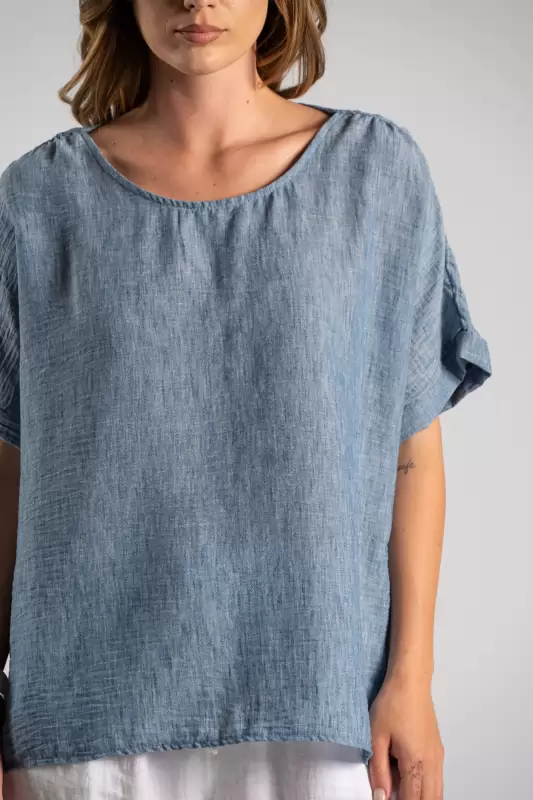 Blouse Hoop Solid Color