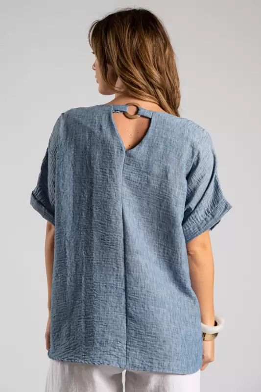 Blouse Hoop Solid Color