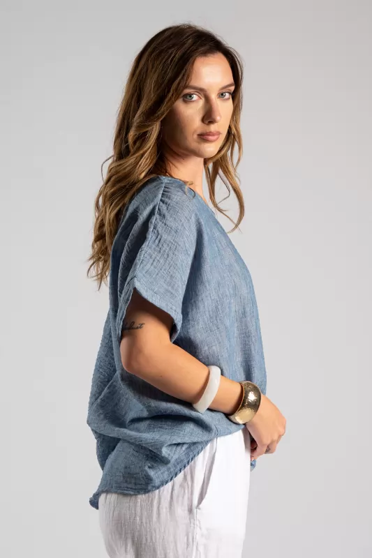 Blouse Hoop Solid Color