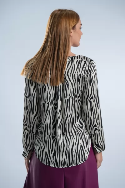 Μπλούζα Κρουαζέ Σατέν Zebra