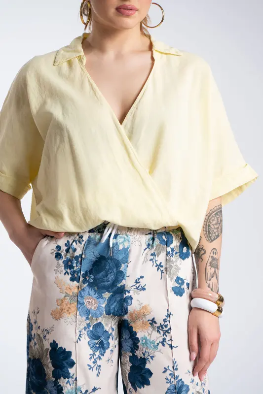 Μπλούζα Κρουάζε Βαμβακερή Λάστιχο