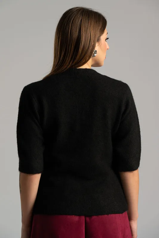 Μπλούζα Λαιμόκοψη Στρογγυλή Strass