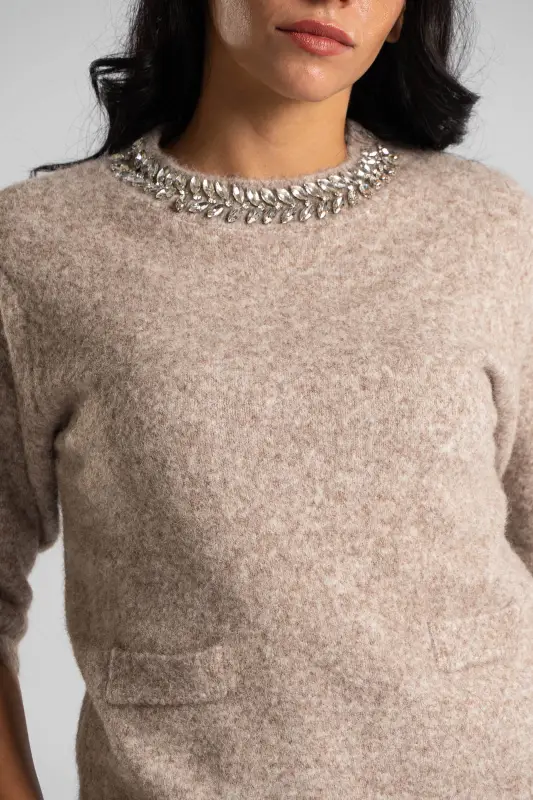 Blouse Round Neckline Strass