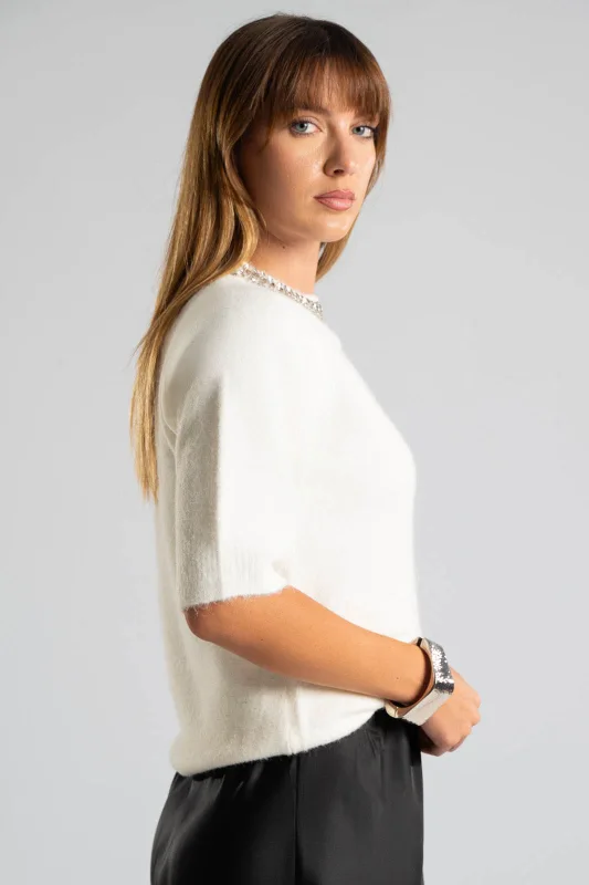 Blouse Round Neckline Strass