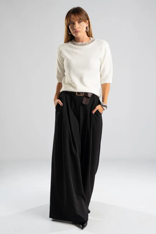 Blouse Round Neckline Strass