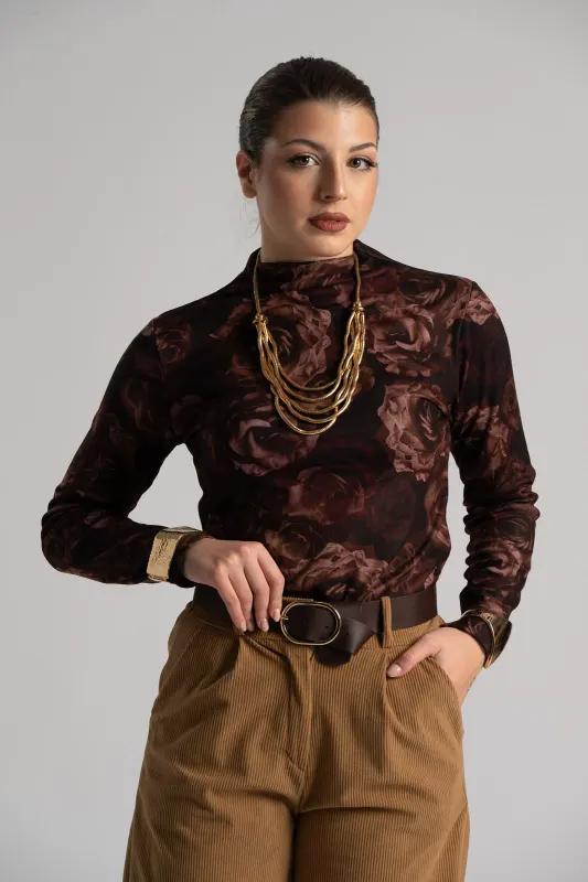 Blouse Lupeto Roses Suede 