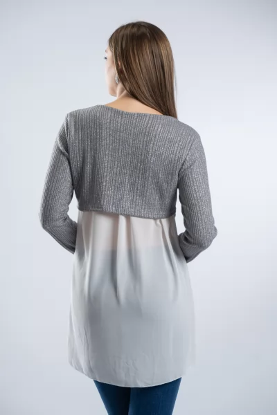 Μπλούζα Lurex Διαφάνεια Γκρι