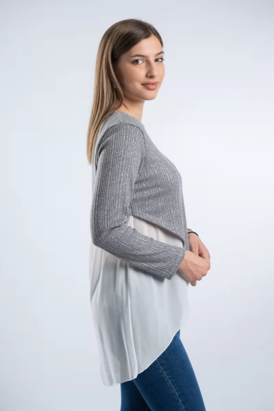 Μπλούζα Lurex Διαφάνεια Γκρι