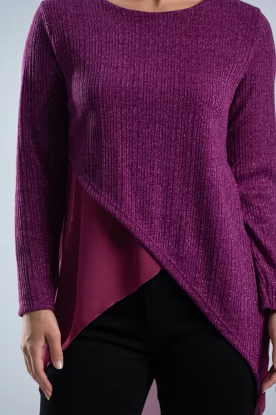 Μπλούζα Lurex Διαφάνεια Ματζέντα