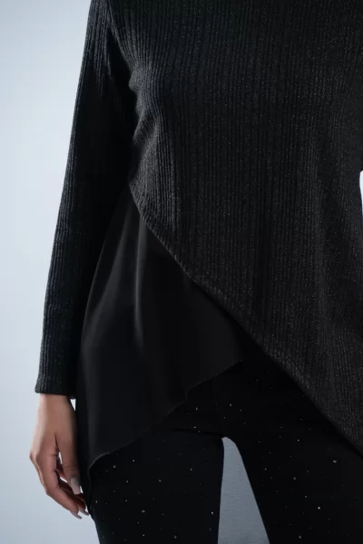 Μπλούζα Lurex Διαφάνεια Μαύρη
