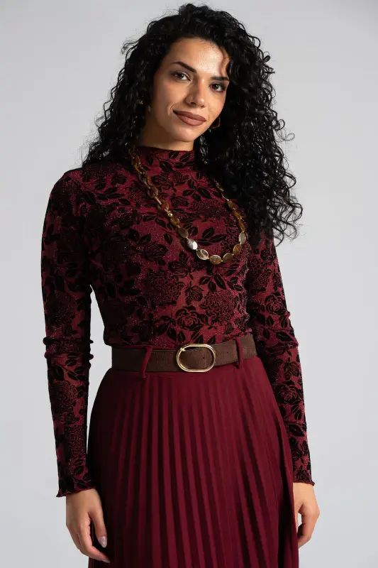 Μπλούζα Lurex Floral Pattern
