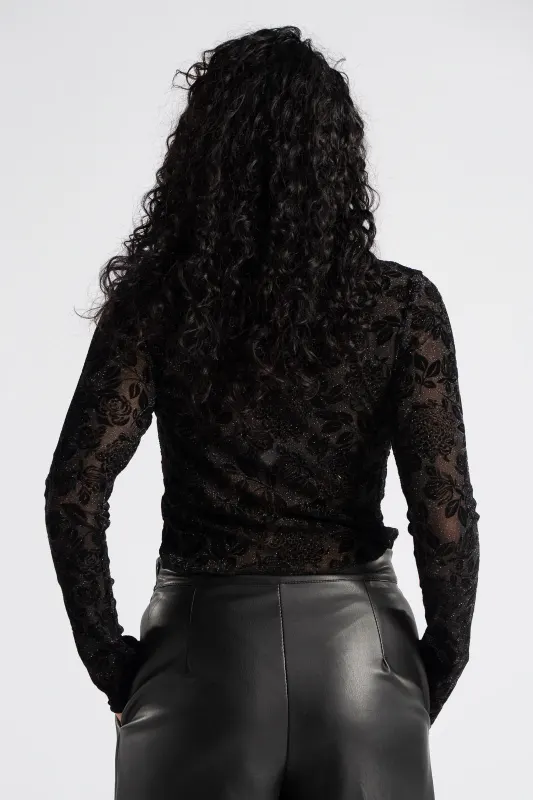 Lurex Blouse Floral Pattern