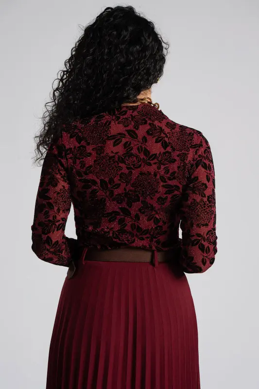 Lurex Blouse Floral Pattern