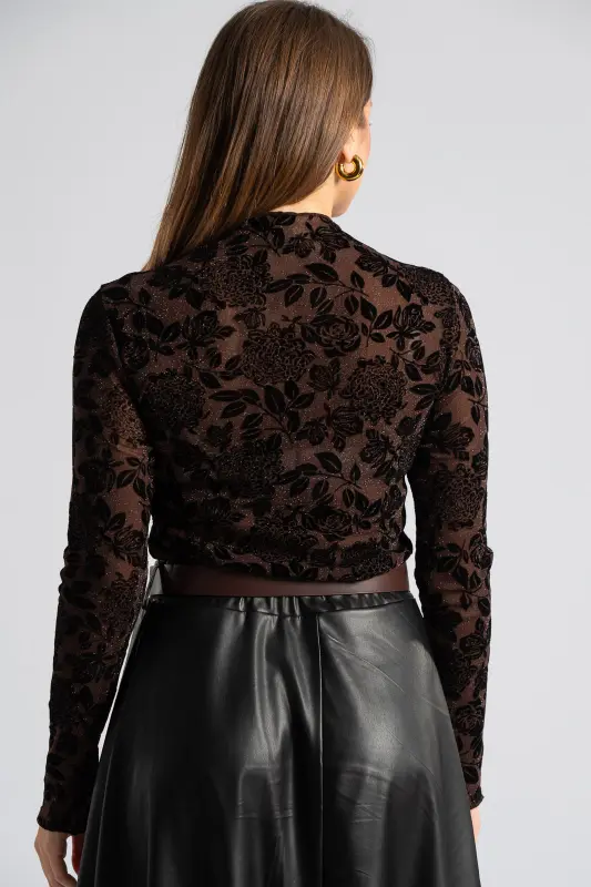 Lurex Blouse Floral Pattern