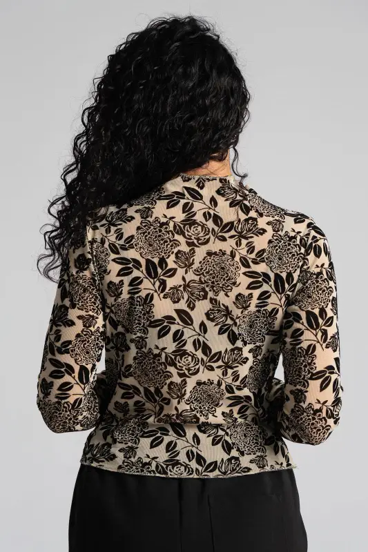 Lurex Blouse Floral Pattern