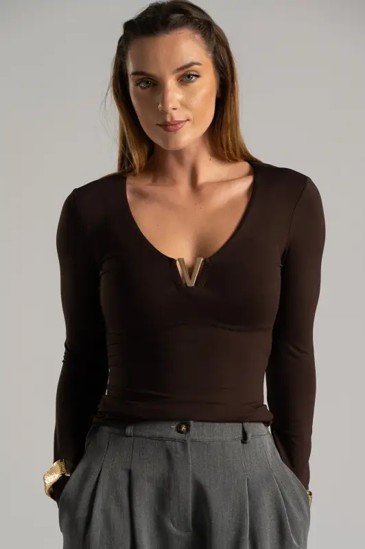 Blouse Swimsuit V Metallic Element