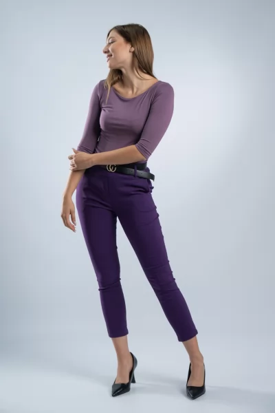 Μπλούζα Μακό Basic 3/4 Amethyst